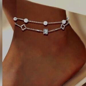 Anklet bracelet double layers chain women girls stylish trendy